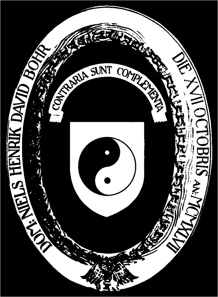 Brasão de Niels Bohr com símbolo Taiji
